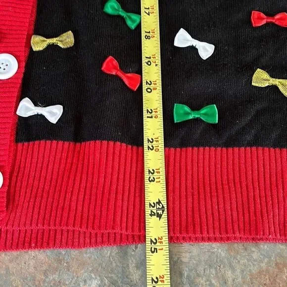Tipsy Elves XXL Bow Tie Christmas Cardigan Sweater Men Woman - Picture 8 of 8